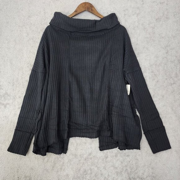 NWT Free People Juicy S Long sleeve Thermal Cowl neck Open Back Sweater Women's - Picture 3 of 13